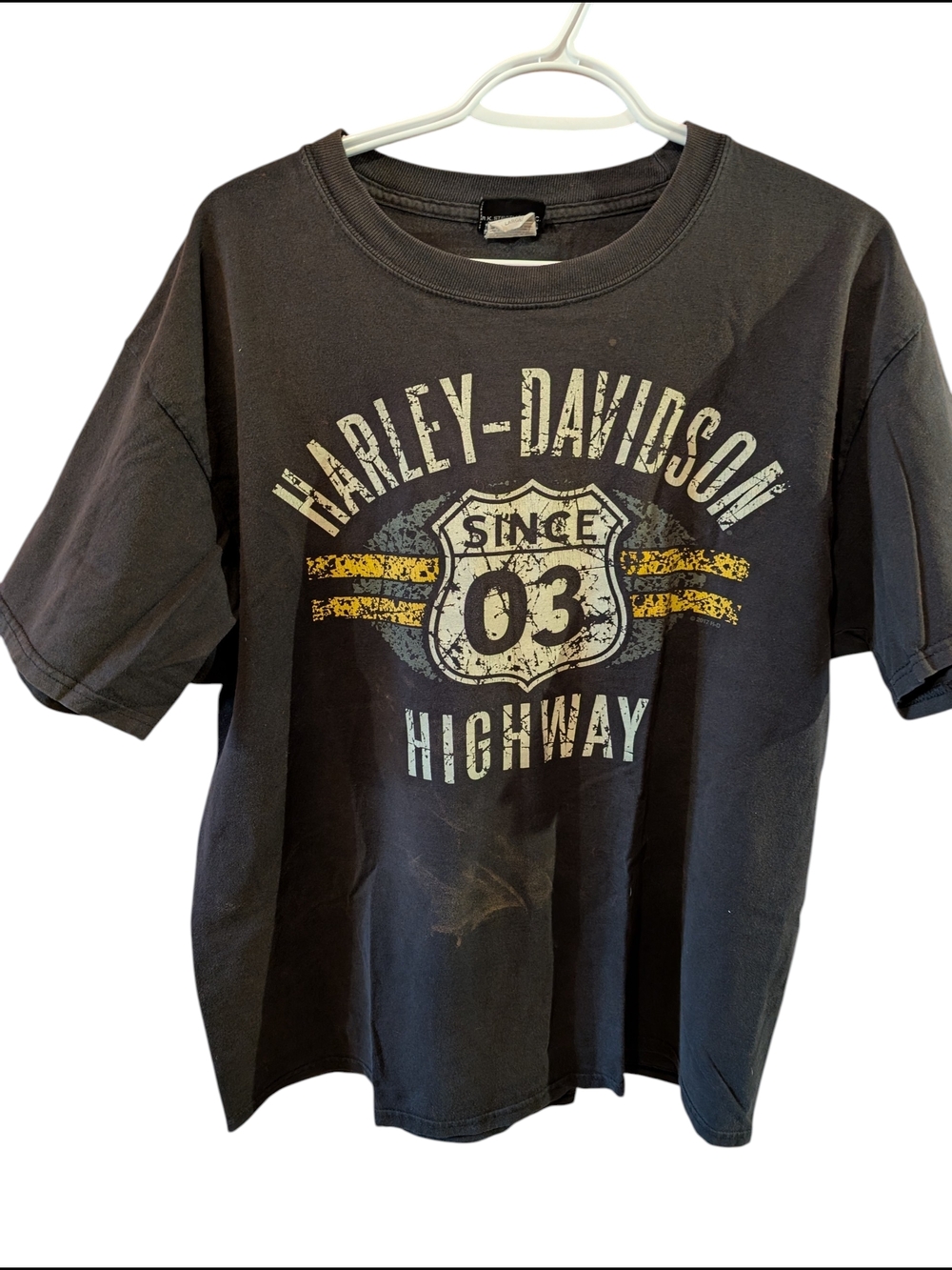 Vintage Harley-Davidson man' Black 'Highway' Graphic Tee Moto